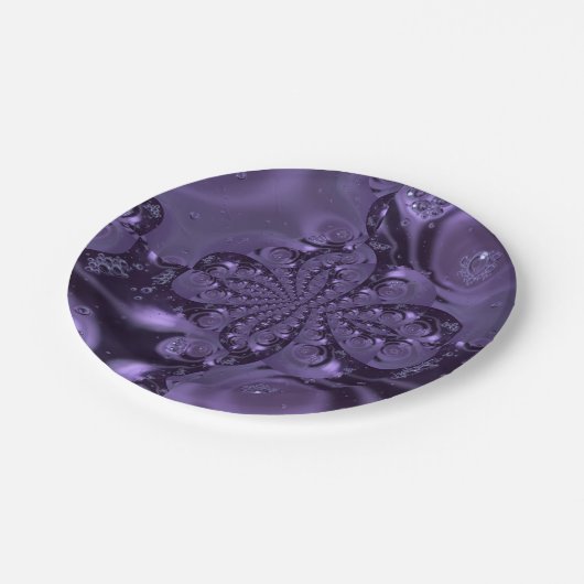 紫エレガント王室のの液体の輝き ペーパープレート (アングル)