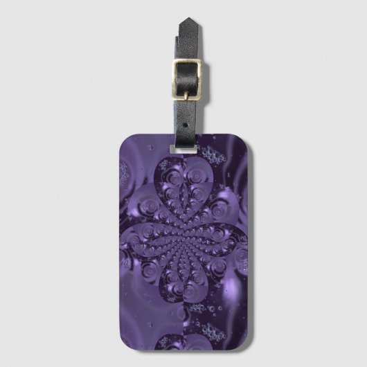 紫エレガント王室のの液体の輝き ラゲッジタグ (正面縦)