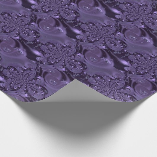 紫エレガント王室のの液体の輝き ラッピングペーパー (角)
