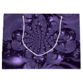 紫エレガント王室のの液体の輝き ラージペーパーバッグ (正面)