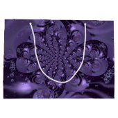 紫エレガント王室のの液体の輝き ラージペーパーバッグ (裏面)