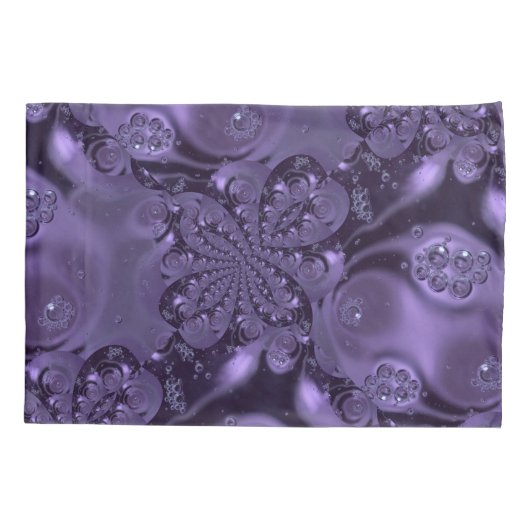 紫エレガント王室のの液体の輝き 枕カバー (裏面)