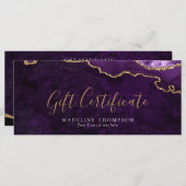 紫エレガント瑪瑙ギフト券ギフトカード (正面/裏面)