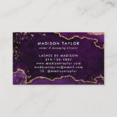 紫エレガント瑪瑙金ゴールドグリッタースクリプトモノグラム 名刺 (裏面)