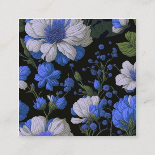 紫エレガント白銀フローラQRコード エンクロージャーカード (裏面)