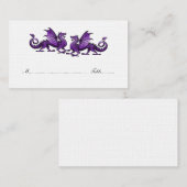 紫エレガント竜結婚座席表 プレイスカード (正面/裏面)
