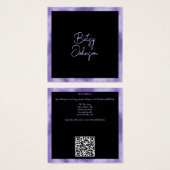 紫エレガント箔と黒の名刺 (正面&裏面)