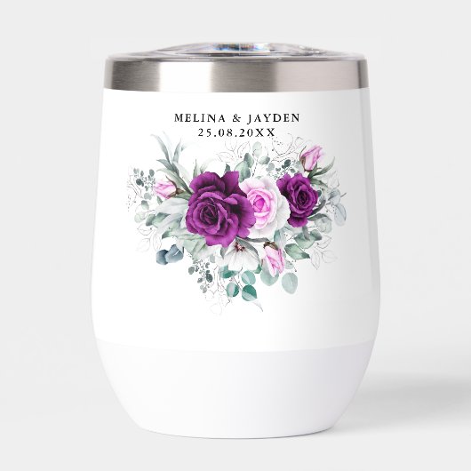 紫エレガント素朴赤面幾何結婚式 (正面)