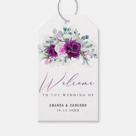 紫エレガント素朴赤面幾何結婚式 ギフトタグ