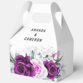 紫エレガント素朴赤面幾何結婚式 フェイバーボックス