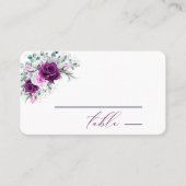 紫エレガント素朴赤面幾何結婚式 プレイスカード (正面)