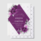 紫エレガント素朴赤面幾何結婚式 ベラム紙招待状 (オフセット (招待状))