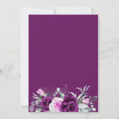 紫エレガント素朴赤面幾何結婚式 招待状 (裏面)