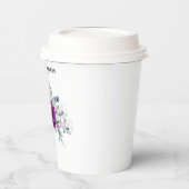 紫エレガント素朴赤面幾何結婚式 紙コップ (左)