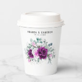 紫エレガント素朴赤面幾何結婚式 紙コップ (正面)