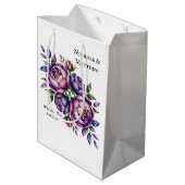 紫エレガント紫とマゼンダ結婚ン牡丹の日 ミディアムペーパーバッグ (裏面アングル)