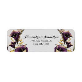 紫エレガント紫のユリ結婚の戻り ラベル