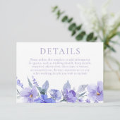 紫エレガント紫の水色の結婚詳細 エンクロージャーカード (スタンド正面)