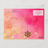 紫エレガント紫の紫の黒の孔雀 ポストカード (裏面)