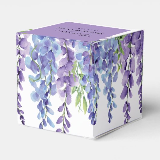 紫エレガント紫バイオレット結婚花模様 フェイバーボックス (裏面サイド)