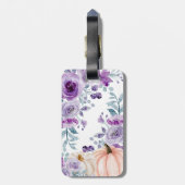 紫エレガント紫フローラカボチャ水彩 ラゲッジタグ (裏面縦)