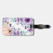 紫エレガント紫フローラカボチャ水彩 ラゲッジタグ (裏面横)