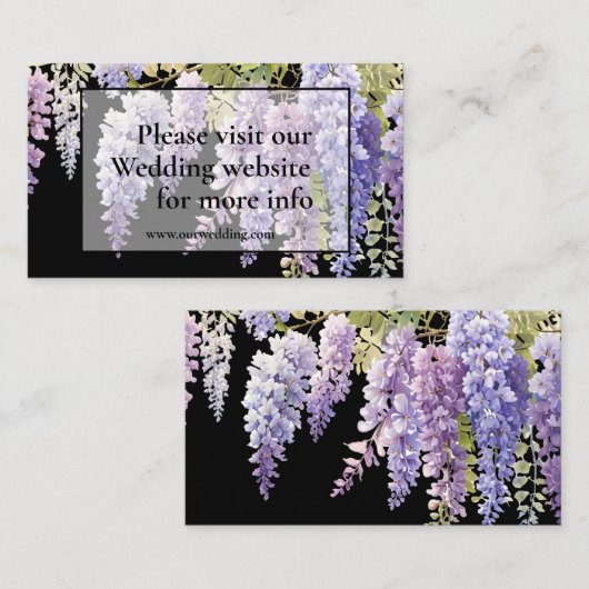 紫エレガント紫マゼンタの水結婚色フジ エンクロージャーカード (正面/裏面)