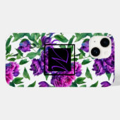 紫エレガント紫マゼンタピンク色の牡丹 Case-Mate iPhoneケース (裏面 (横))
