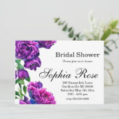 紫エレガント紫マゼンタピンク色の花模様 招待状 (スタンド正面)