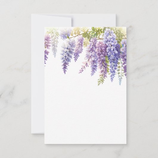 紫エレガント紫マゼンタ水色フジフローラ 招待状 (裏面)