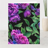 紫エレガント紫マゼンタ色花模様花 カード (正面)
