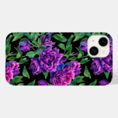 紫エレガント紫マゼンタ色花模様花 Case-Mate iPhoneケース (裏面 (横))