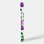 紫エレガント紫マゼンタ色花模様花 Case-Mate iPhoneケース (裏面 / 左)