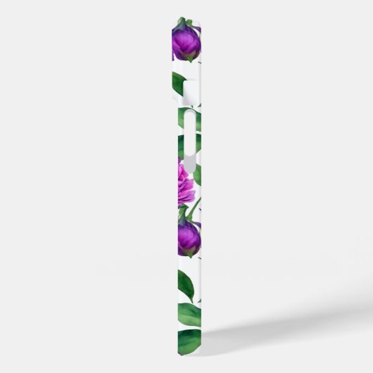 紫エレガント紫マゼンタ色花模様花 Case-Mate iPhoneケース (裏面 / 左)