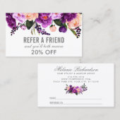 紫エレガント紫外フローラシルバー紹介 名刺 (正面/裏面)