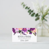 紫エレガント紫外フローラシルバー紹介 名刺 (スタンド正面)