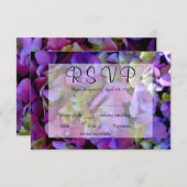 紫エレガント紫紫紫紫紫紫紫紫域フローラRSVP 出欠カード (正面/裏面)
