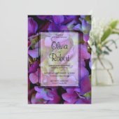 紫エレガント紫紫紫紫紫花結婚の 招待状 (スタンド正面)