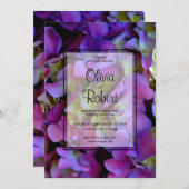 紫エレガント紫紫紫紫紫花結婚の 招待状 (正面/裏面)