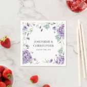 紫エレガント紫紫陽花フローラ結婚ズ スタンダードカクテルナプキン (インサイチュ)