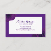 紫エレガント紫色の花美しいサロンロイヤリティ ロイヤリティカード (裏面)