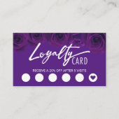 紫エレガント紫色の花美しいサロンロイヤリティ ロイヤリティカード (正面)
