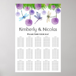 紫エレガント結婚座席表 ポスター
