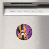 紫エレガント絹のヴァイオリン丸磁石 マグネット (インサイチュ (食洗機))