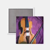 紫エレガント絹のヴァイオリン角磁石 マグネット (正面/裏面)