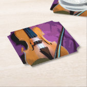 紫エレガント絹のヴァイオリン、形コースター ペーパーコースター (アングル)