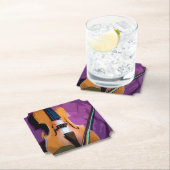 紫エレガント絹のヴァイオリン、形コースター ペーパーコースター (インサイチュ)