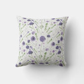 紫エレガント緑水彩花 クッション (裏面)