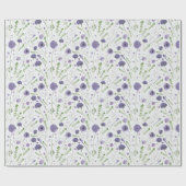 紫エレガント緑花柄 ラッピングペーパー (フラット)