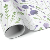 紫エレガント緑花柄 ラッピングペーパー (ロールコーナー)